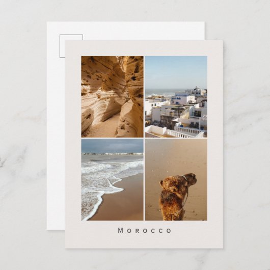 Morocco Travel Photo Collage (Sandy coasts) ポストカード (正面/裏面)