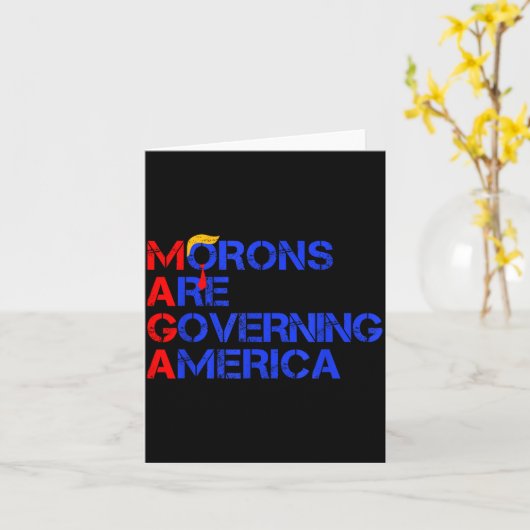 Morons Are Governing America Funny Trump 2024  カード (黄色い花)