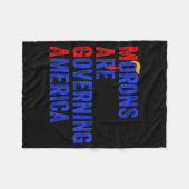 Morons Are Governing America Funny Trump 2024  フリースブランケット (正面(横))