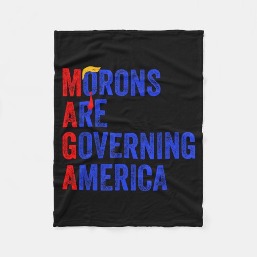 Morons Are Governing America Funny Trump 2024  フリースブランケット (正面)
