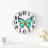 Morphoの蝶野性生物大きい数柱時計 ラージ壁時計 (ホーム)