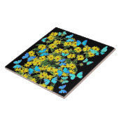 Morphoの青い蝶によってConeflowerはタイルが開花します タイル (側面)