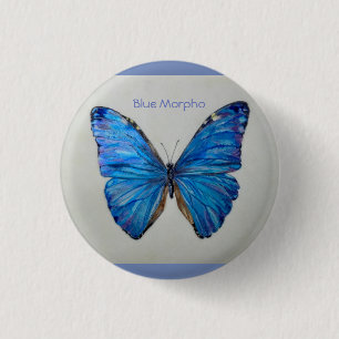 Morphoの青い蝶小さいPin/ボタン 缶バッジ