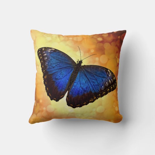 Morphoの青い蝶 クッション (裏面)