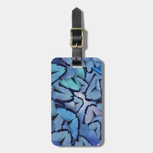 Morphoの青い蝶 ラゲッジタグ (正面縦)