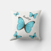 Morpho butterflies cartoon illustration クッション (裏面)