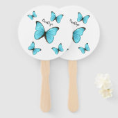 Morpho butterflies cartoon illustration  ハンドファン (正面&裏面)