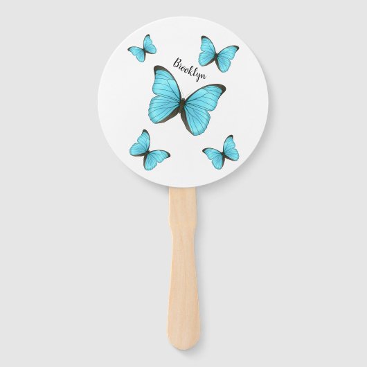 Morpho butterflies cartoon illustration  ハンドファン (正面)