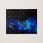 Morpho Butterfly in the Dark Background ジグソーパズル (横)