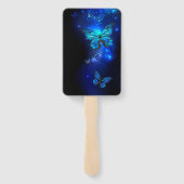 Morpho Butterfly in the Dark Background ハンドファン (裏面)