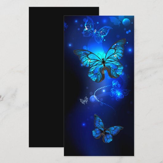 Morpho Butterfly in the Dark Background 案内状 (正面/裏面)