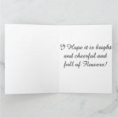 Morpho Butterfly Roses Flowers Big Birthday Card カード (内部)