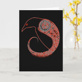 Morriganのケルト族のワタリガラスカード カード (黄色い花)