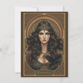 Morrígu Celtic Goddess Art Flat Thank You Card サンキューカード