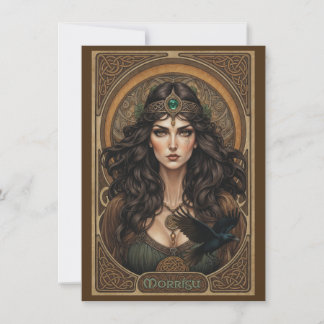 Morrígu Celtic Goddess Art Flat Thank You Card サンキューカード