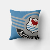 Morrisのカスタムで青いマイナーなポップアートを個人化して下さい クッション (裏面)