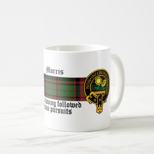 Morrisのスコットランドの頂上およびタータンチェックのマグ コーヒーマグカップ (正面右)