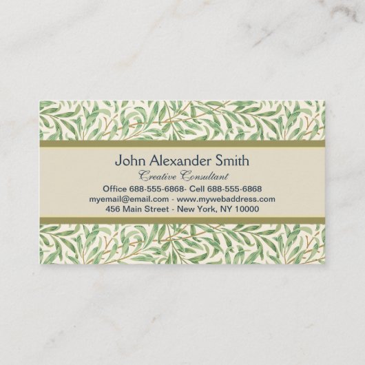 Morris -アンティーク離れ柳と枝パターン 名刺 (裏面)