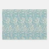 Morris Arcadia Floral Pattern Classic Blue Yellow ラッピングペーパーシート (正面2)