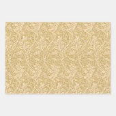 Morris Arcadia Floral Pattern Classic Blue Yellow ラッピングペーパーシート (正面)