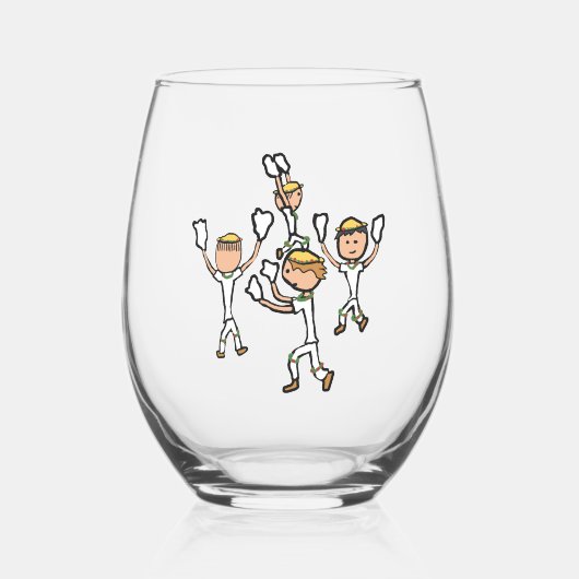 Morris Dancing ステムなしワイングラス (正面)