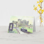 Morris Minor誕生日カード カード (黄色い花)