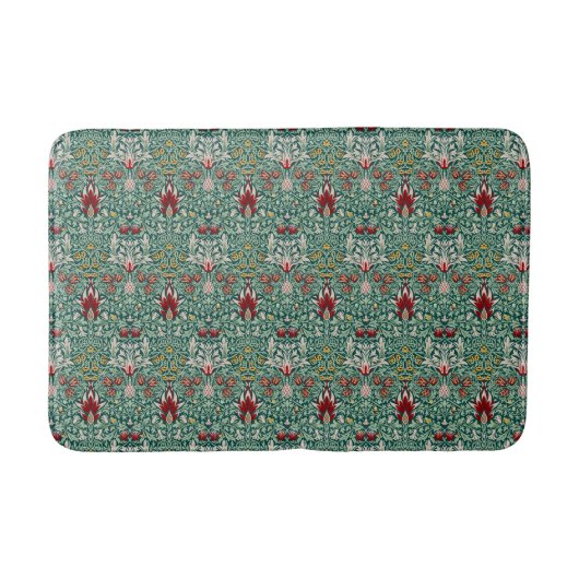 Morris Snakeshead Floral Classic Botanical Green バスマット (正面)