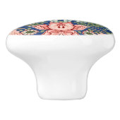 Morris Strawberry Thief Floral Pattern Blue Green セラミックノブ (側面)