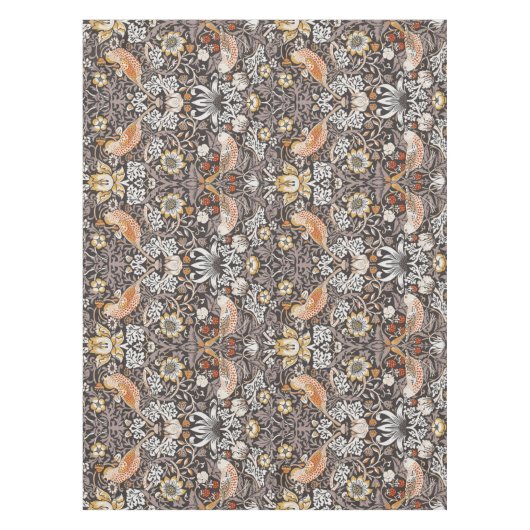 Morris Strawberry Thief Floral Pattern Earth Tones テーブルクロス (正面)