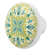Morris Yellow Turquoise Vine & Flower Pattern セラミックノブ (右)