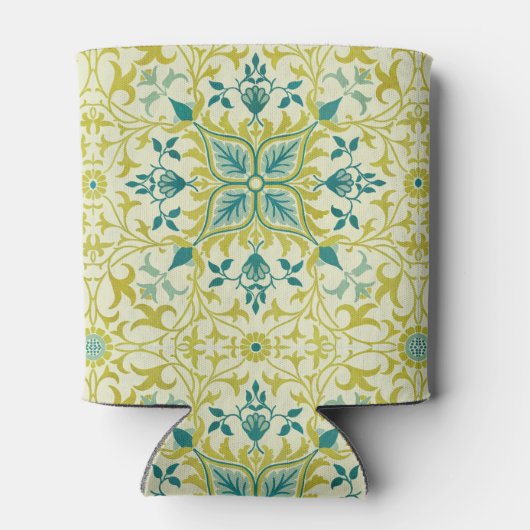 Morris Yellow Turquoise Vine & Flower Pattern 缶クーラー (裏面)