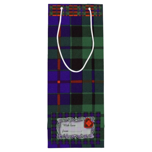 Morrisonの一族の格子縞のスコットランド人のタータンチェック ワインギフトバッグ (裏面)