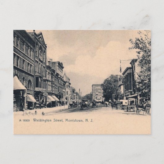Morristown NJ, Washington St., c1906 ポストカード (正面)