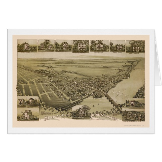 MorrisvilleのPAのパノラマ式の地図- 1893年 (正面横)