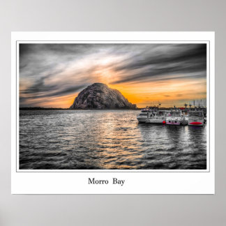 Morro Bay At Dusk Poster ポスター