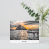 Morro Rock At Duskはがき ポストカード (スタンド正面)