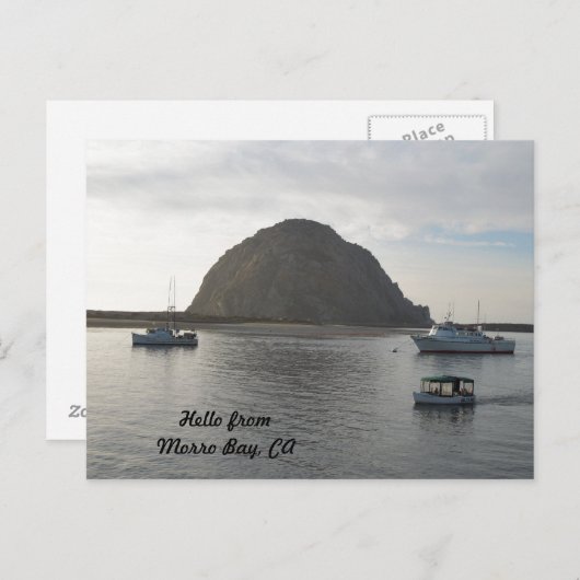 Morro Rock at Morro Bay, CA ポストカード (正面/裏面)