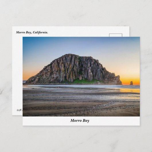 Morro Rock At Sunset Postcard ポストカード (正面/裏面)