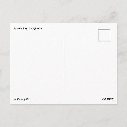 Morro Rock At Sunset Postcard ポストカード (裏面)