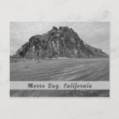 Morro Rock, Morro Bay in Black & White ポストカード (正面)