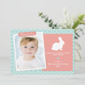 Morrocanパターンハッピーイースターの平らなカードのバニー シーズンカード (スタンド正面)