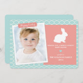 Morrocanパターンハッピーイースターの平らなカードのバニー シーズンカード (正面/裏面)