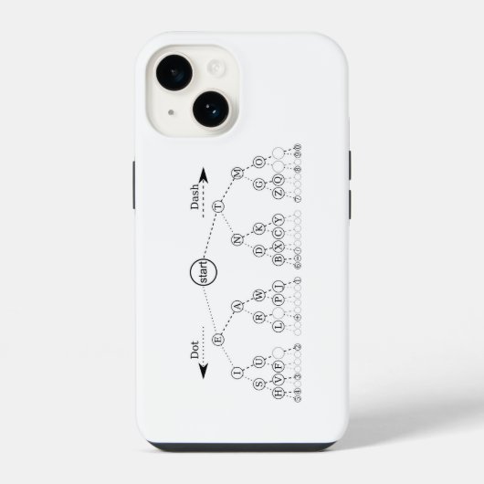 Morseコードツリーバイナリツリー図 iPhoneケース (裏面)