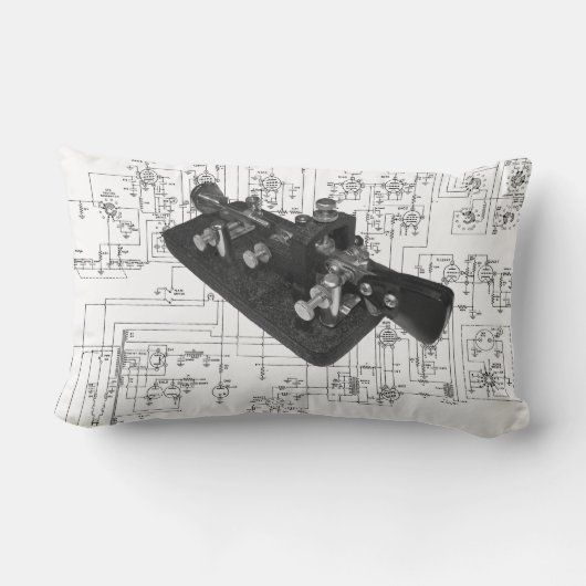 Morseコード無線鍵模式腰枕 ランバークッション (裏面)