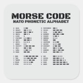 Morse Code Alphabet NATO Phonetic Reference A Z スクエアシール (正面)