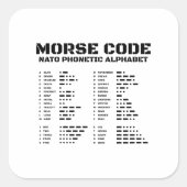 Morse Code & NATO音字版ユニーク スクエアシール (正面)