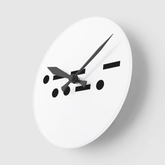 Morse Code wtf ラウンド壁時計 (傾斜)