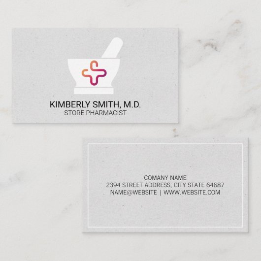 Mortar and Pestle | Pharmacist | Medicine Logo 名刺 (正面/裏面)