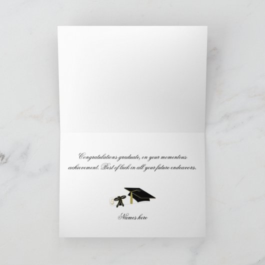 Mortarboardの卒業カードとのエレガントな華麗さ カード (内部)