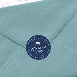 Mortarboardスクリプト編集可能カラー卒業パーティー ラウンドシール